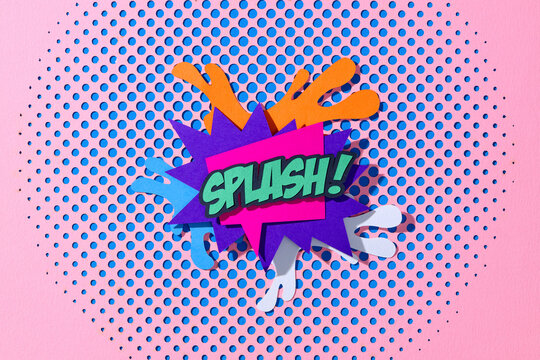 Colorful Comic Style Splash on Pink and Blue Background - Powered by Adobe