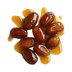 Honey Coated Dates Isolated on Transparent Background