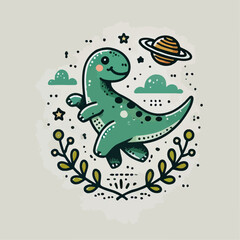 dinosaur gozila logo vector illustration