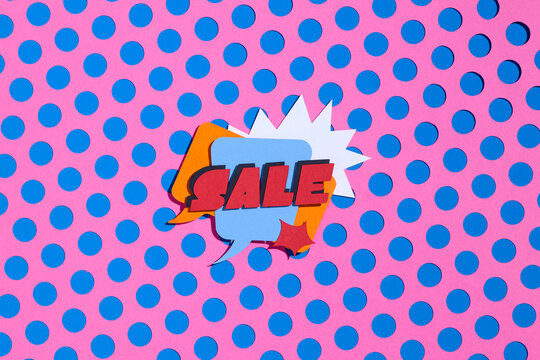 Sale Promotion Graphic On polka dot Background
