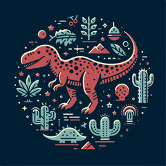 dinosaur gozila logo vector illustration