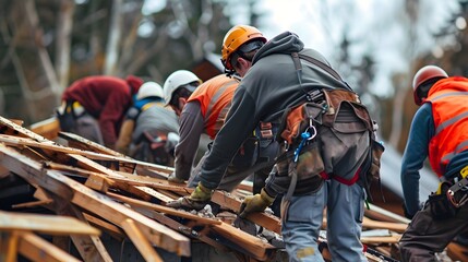 Teamwork in Construction,Hardhat Dedication in Disaster Recovery and Support,Strength and Unity,Disaster Recovery in Action