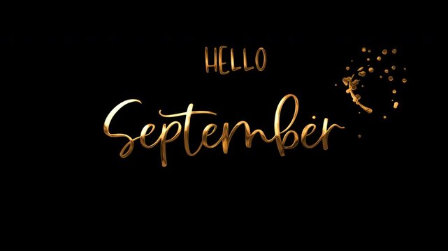 Animated hello September greeting, perfect for fall and autumn themed social media posts, seasonal marketing campaigns, and festive digital designs.
