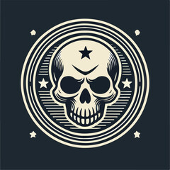 skull head and logo vector illustration