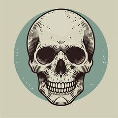 skull head and logo vector illustration