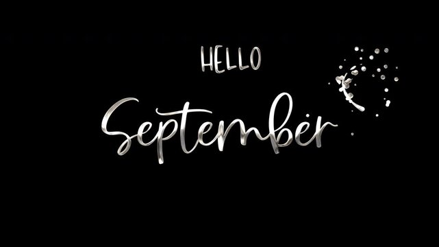 Animated hello September greeting, perfect for fall and autumn themed social media posts, seasonal marketing campaigns, and festive digital designs.