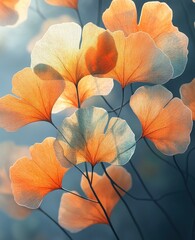 Watercolor Ginkgo Leaves Illustration Transparent Green Botanicals for Wedding Design