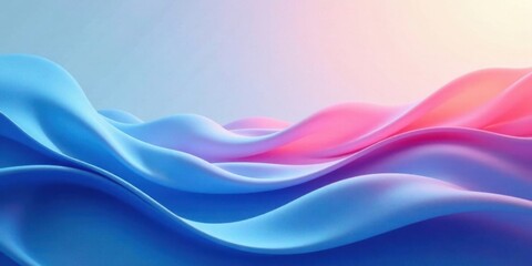 Obraz premium Abstract Pastel Blue and Pink Waves A Smooth, Elegant, and Serene Background