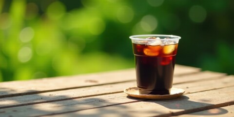 Refreshing Iced Coffee on a Sunny Day Outdoors