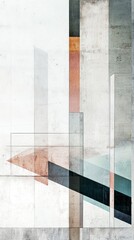 Abstract Geometric Composition with Soft Colors and Textured Background