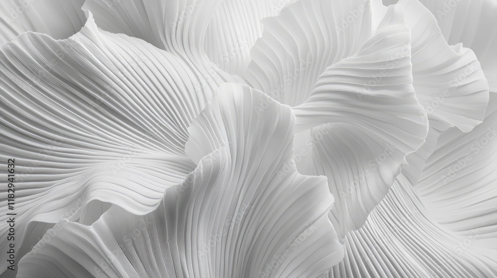 Aufkleber the elegant folds of white fabric forming dynamic radial patterns, highlighting texture and movement