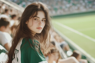 Supportrice dans un stade