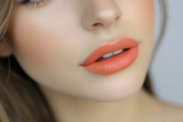 Fototapeta premium Bouche de femme en gros plan