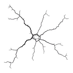 Split lines in the concrete or large fissures in the wall on a white background. Crack wall concrete

