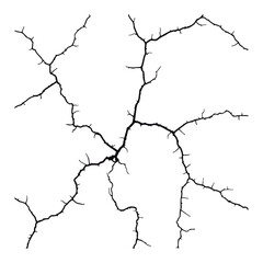 Split lines in the concrete or large fissures in the wall on a white background. Crack wall concrete
