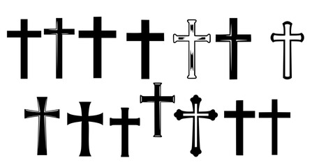 vector set Religious CROSS BUNDLE, Jesus Cross, Old Rugged Cross , Christian ,Cross , Religious , Cross ClipArt, Crosses, Catholic Cross, Silhouette Cross, Faith Cross