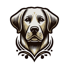 labrador retriever vector logo of a dog head