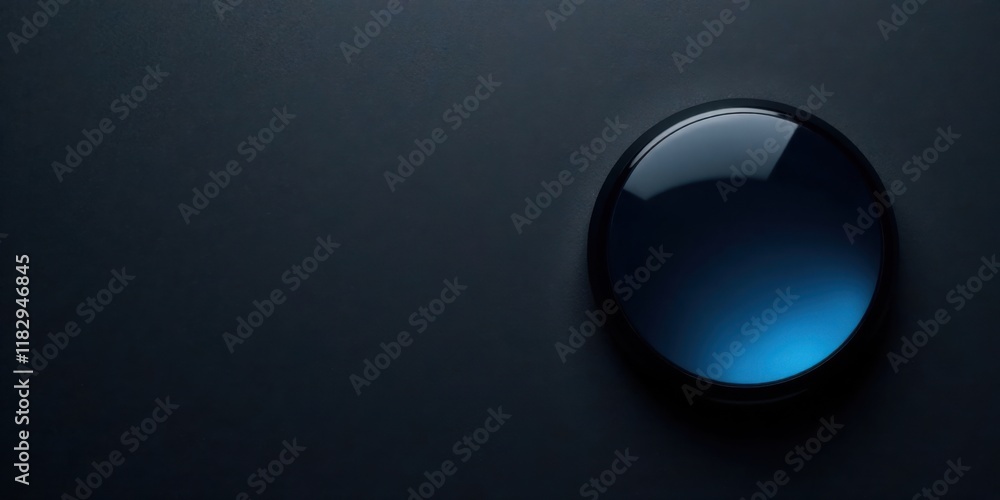Aufkleber Abstract circular element with dark blue gradient illumination on a deep gray background