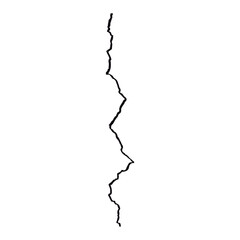 Split lines in the concrete or large fissures in the wall on a white background. Crack wall concrete
