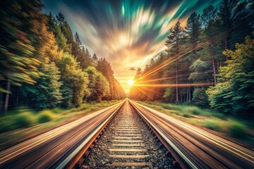 Cinematic Rustic Motion Blur: Vintage Grid Pattern Leading Lines Stock Photo - Advertising Ready