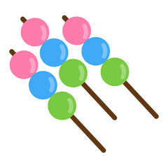 Dango Food Icon, Simple Icon Vector Design, best used for presentation, application, web and banner