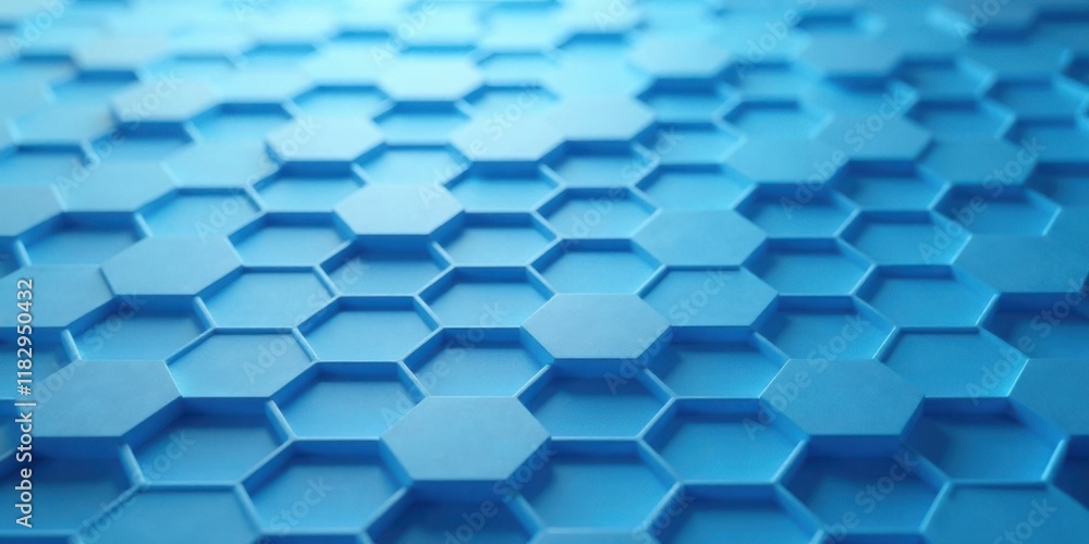 Poster Abstract Hexagonal Pattern Background  Repeating Blue Geometric Shapes