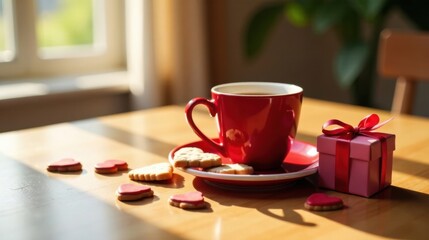 Aromatic Tea, Heart-Shaped Cookies, and a Gift A Cozy Morning