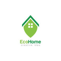 Creative Green House Concept Logo Design Template