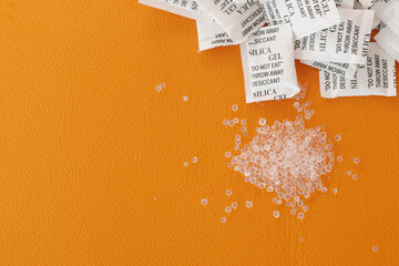 Packet With Silica Gel on table ,