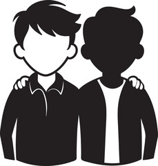 Minimalist Silhouette Vector Illustrations of Friendship