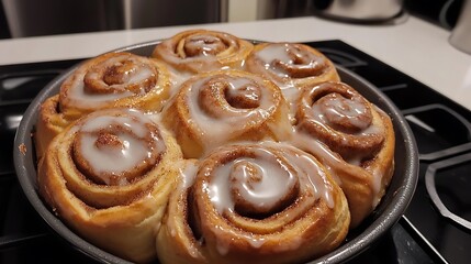 Homemade cinnamon rolls with a gooey glaze