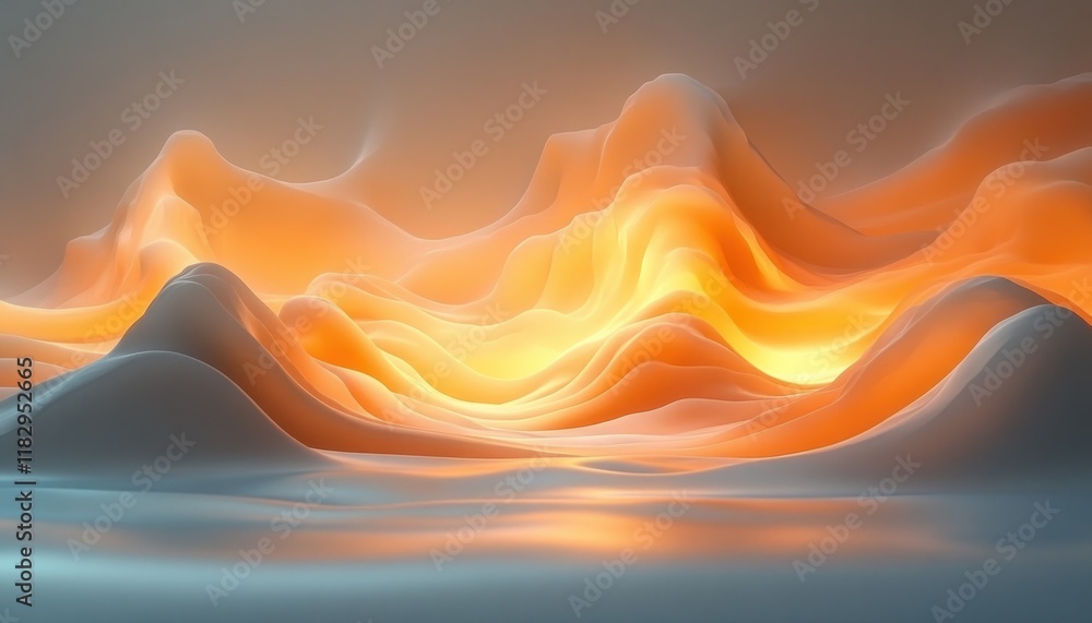 Poster abstract yellow gradient background with soft light texture and warm colors for digital art and desi