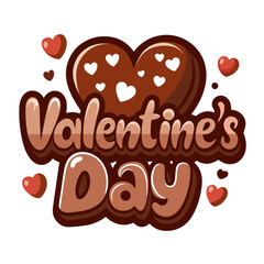 heart shaped chocolate Valentine's day on background white 