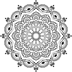 Abstract mandala graphic design decorative elements isolated on white color background for ancient geometric concepts