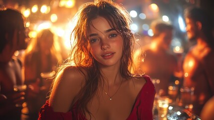 Sport Fans Celebrate Euro 2025 in Cozy Pub Wearing Red Shirts Screaming for Their Team