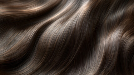 Naklejka premium Wavy brown hair texture background, studio shot