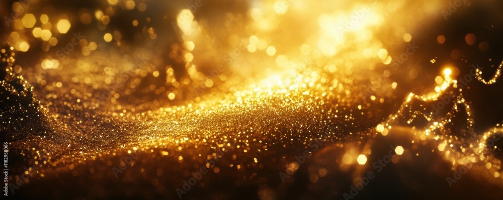Aufkleber golden glitter abstract background texture: sparkling luxurious shimmering particles design