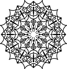 Fototapeta premium Simple floral Mandala Line Art Adult Coloring