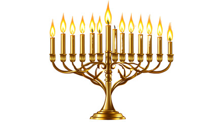 Fototapeta premium Golden Menorah Illustration – Symbol of Tradition and Celebration