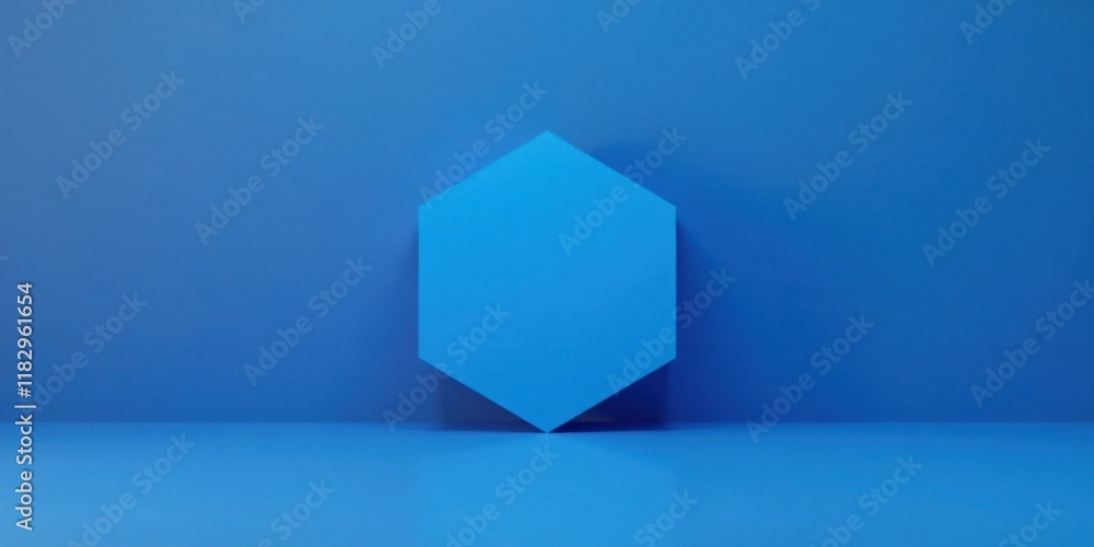 Aufkleber simple hexagon shape on a blue background ideal for minimalist designs