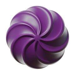 swirly purple 3d shape on transparent background