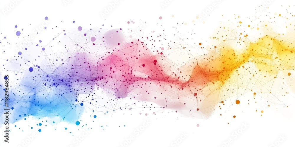 Aufkleber abstract colorful wave with particles.