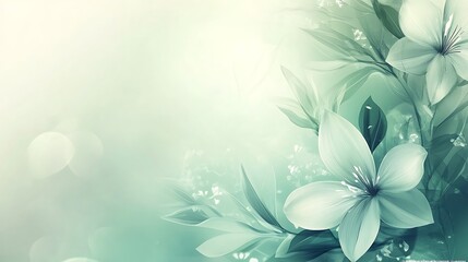 Serene Green Floral Abstract Art Design