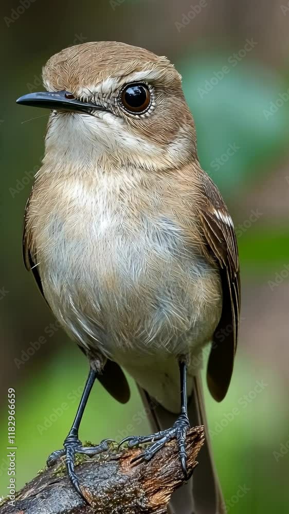 Poster bird perched on a branch in a lush environment during daylight hours showcasing its delicate feature