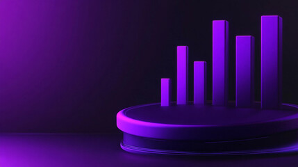 icon marketing graph analyze 3d model purple theme and minimal concept 3d rendering.