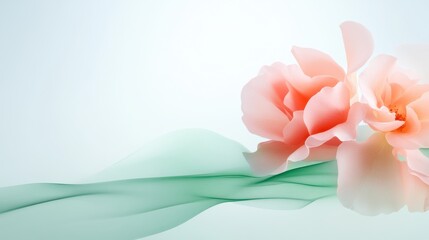 Obraz premium A pink flower is the main focus of the image, with a green background