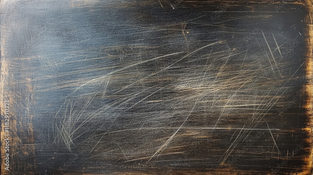 Poster abstract background of a scratched dark surface with various shades of blue and gold, perfect for us