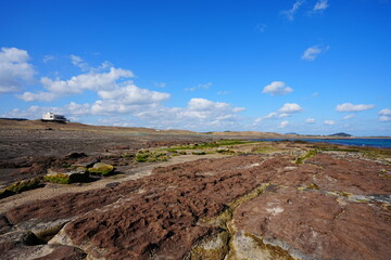 seaside house and fine rock beach