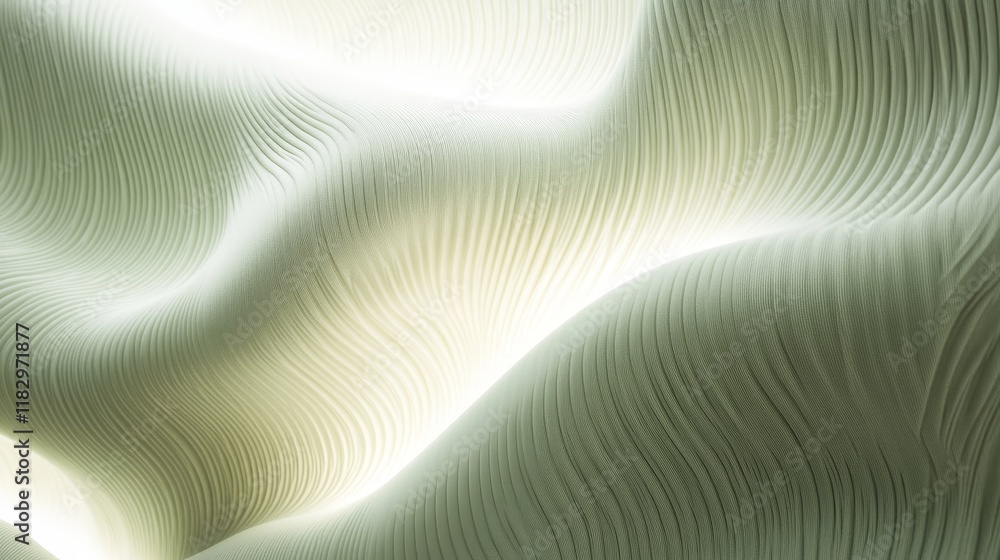 Poster abstract flowing patterns with soft light and smooth textures creating a serene visual experience fo