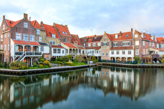 Netherlands, North Holland, Marken Volendam canal scenes.